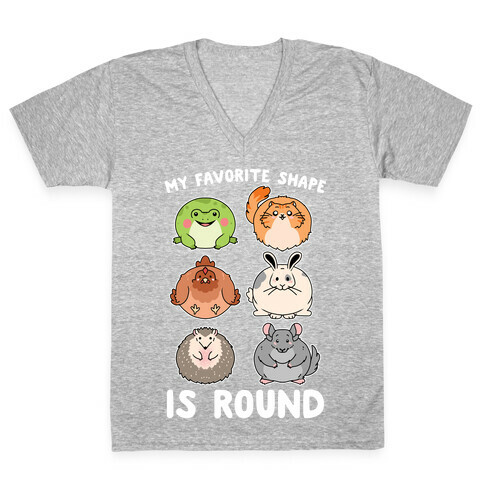 My Favorite Shape Is Round V-Neck Tee Shirt
