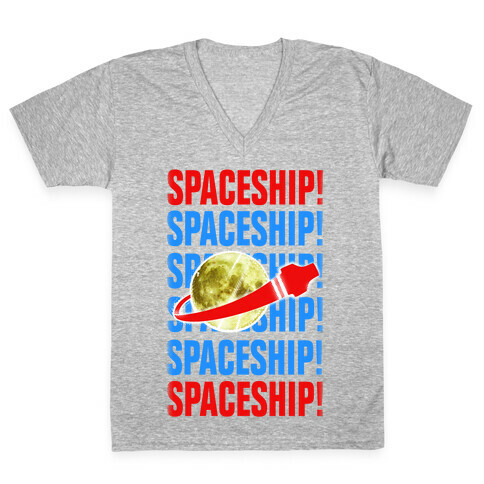 Spaceship! V-Neck Tee Shirt