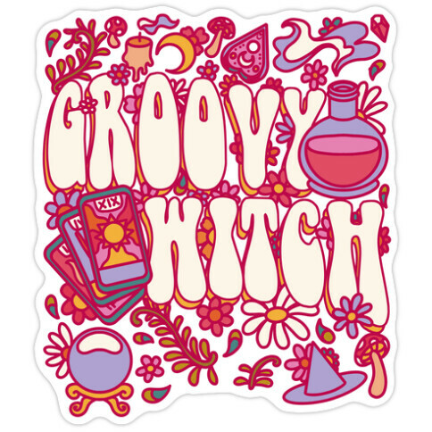 Groovy Witch Die Cut Sticker