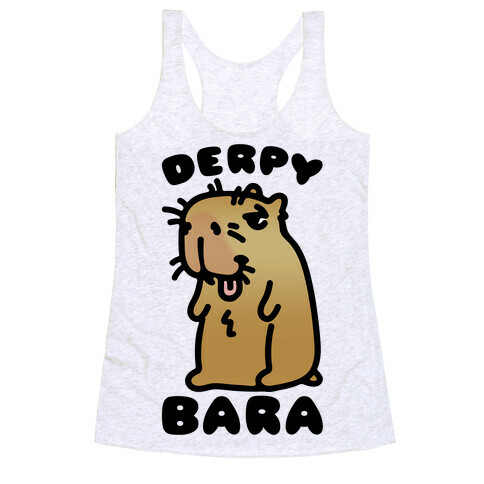 Derpy-Bara Derpy Capybara Parody Racerback Tank Top