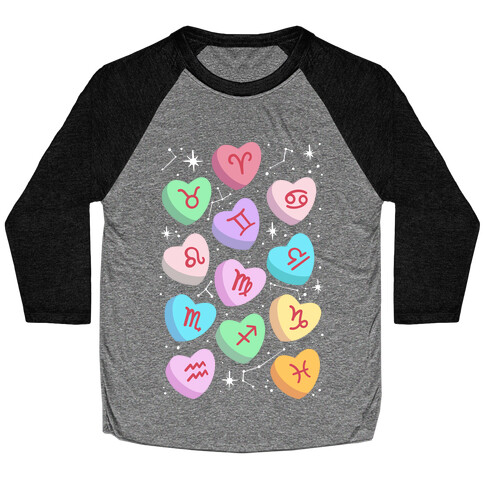 Horoscope Candy Hearts Baseball Tee