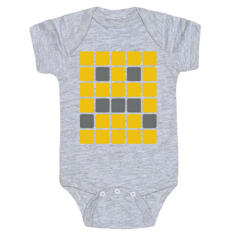 Wordle Pixel Frown Baby One-Piece