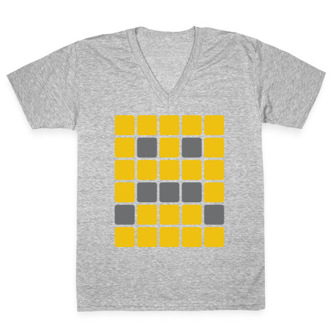 Wordle Pixel Frown V-Neck Tee Shirt