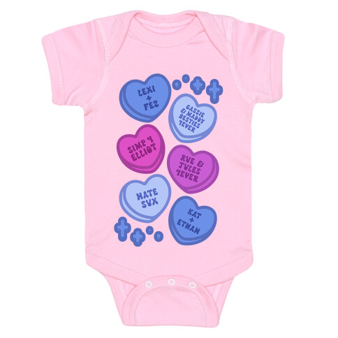 Euphoric Candy Hearts Parody Baby One-Piece