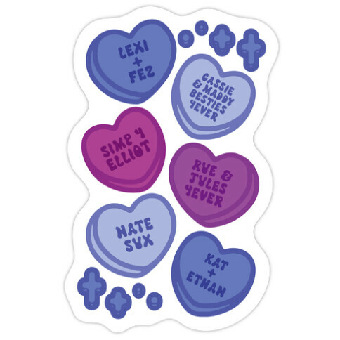 Euphoric Candy Hearts Parody Die Cut Sticker