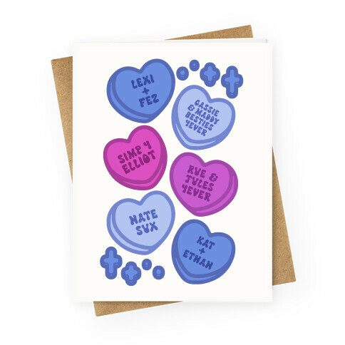 Euphoric Candy Hearts Parody Greeting Card