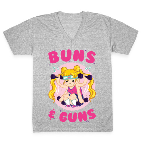 Buns & Guns V-Neck Tee Shirt