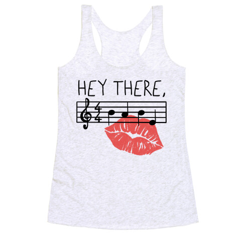 Hey There Babe Music Pun Racerback Tank Top