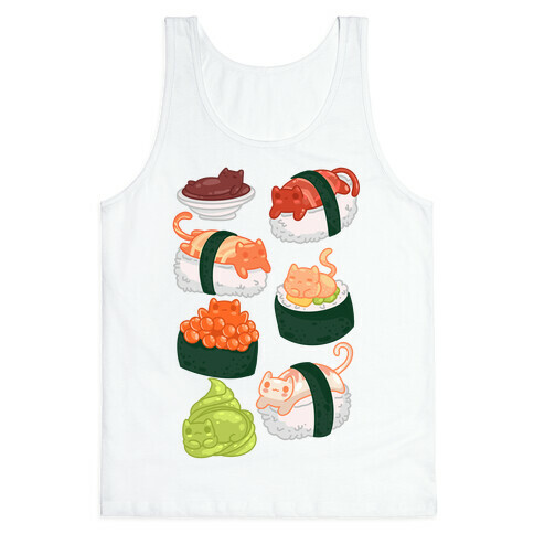 Sushi Cats Pattern Tank Top