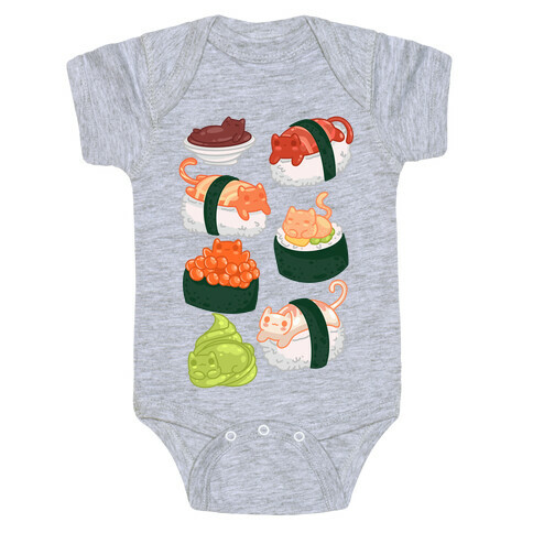 Sushi Cats Pattern Baby One-Piece