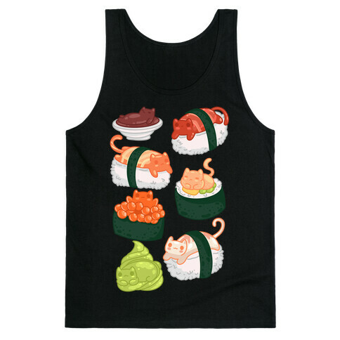 Sushi Cats Pattern Tank Top