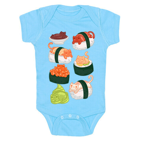 Sushi Cats Pattern Baby One-Piece