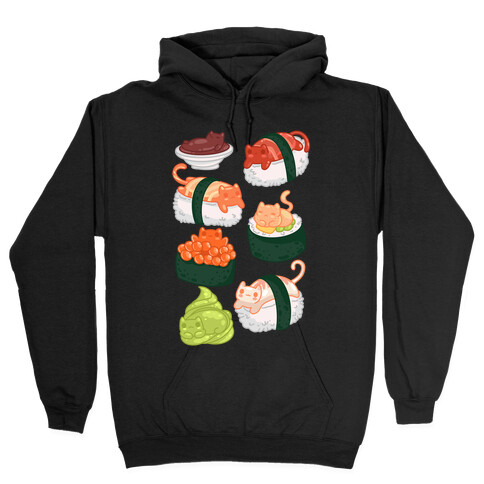 Sushi Cats Pattern Hooded Sweatshirt