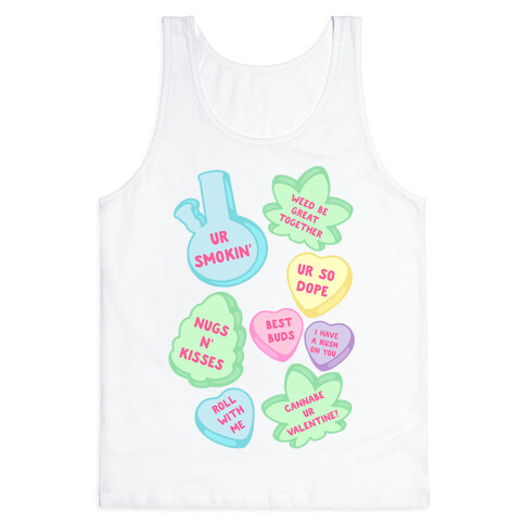 Weed Candy Hearts Pattern Tank Top