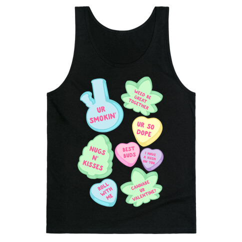 Weed Candy Hearts Pattern Tank Top