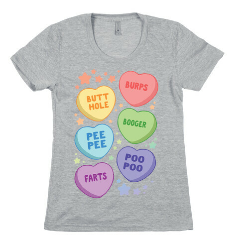 Immature Candy Hearts Womens T-Shirt