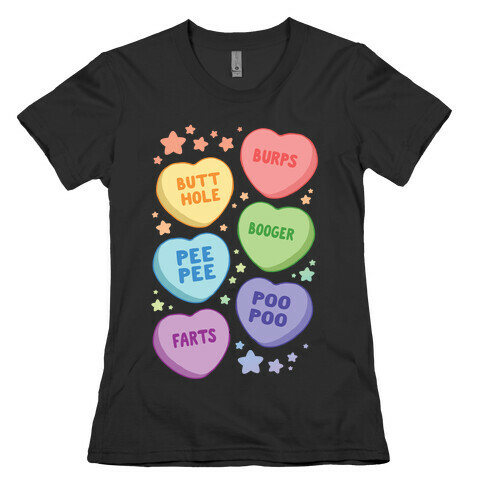Immature Candy Hearts Womens T-Shirt