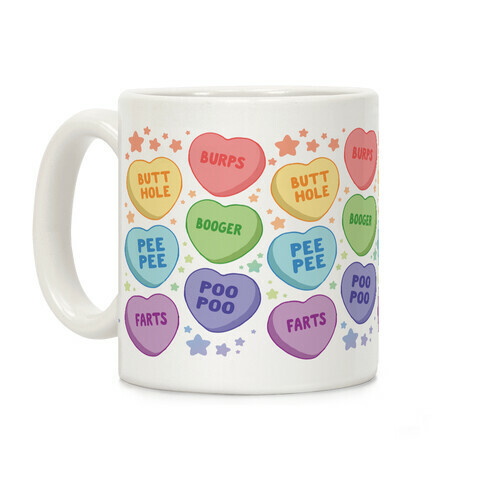 Immature Candy Hearts Coffee Mug