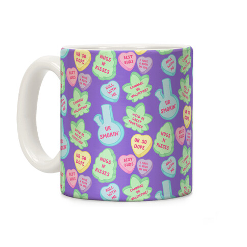 Weed Candy Hearts Pattern Coffee Mug