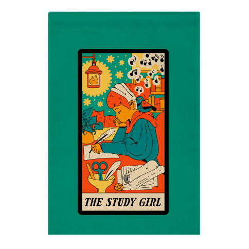 The Study Girl Tarot Card Garden Flag