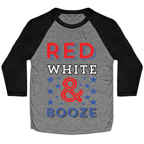 Red White & Booze Baseball Tee