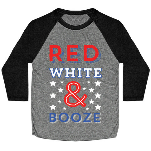 Red White & Booze Baseball Tee