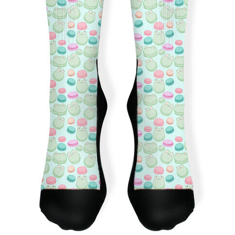 Frog Macarons Pattern Sock