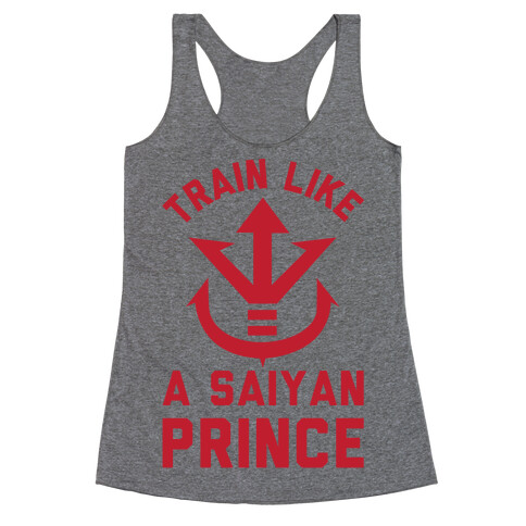 Train Like A Saiyan Prince Racerback Tank Top