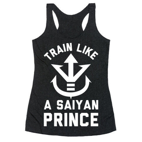 Train Like A Saiyan Prince Racerback Tank Top