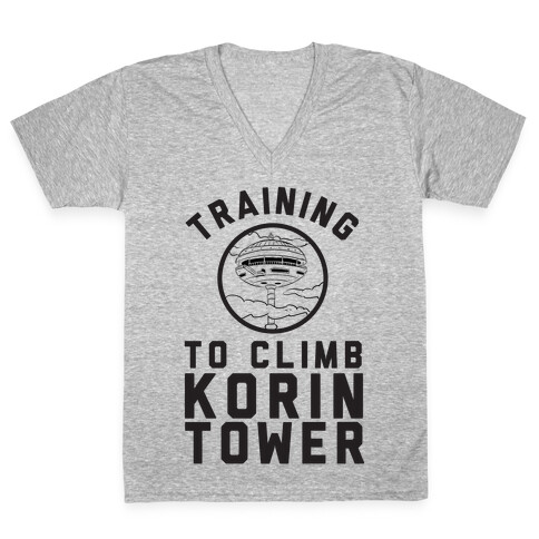Training To Climb Korin Tower V-Neck Tee Shirt