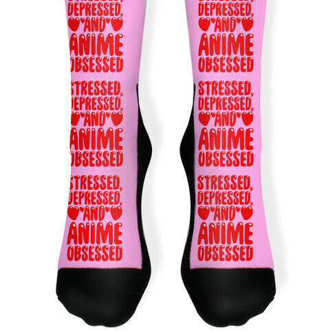 Stressed Depressed And Anime Obsessed Sock