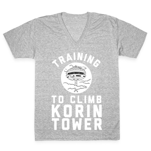 Training To Climb Korin Tower V-Neck Tee Shirt