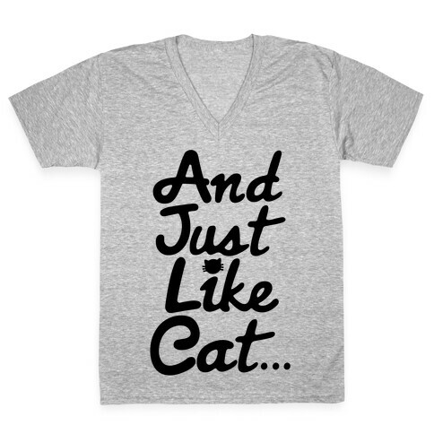 And Just Like Cat Parody V-Neck Tee Shirt