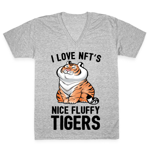I Love NFT's (Nice Fluffy Tigers) V-Neck Tee Shirt