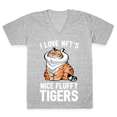 I Love NFT's (Nice Fluffy Tigers) V-Neck Tee Shirt