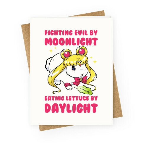 Fighting Evil By Moonlight Eating Lettuce By Daylight Greeting Card