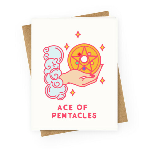 Ace of Pentacles Transformation Brooch Greeting Card