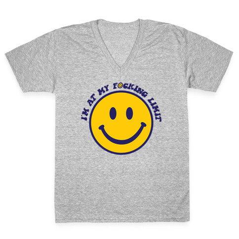 I'm At My F*cking Limit Smiley Face V-Neck Tee Shirt