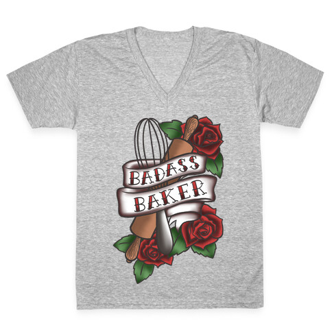 Badass Baker V-Neck Tee Shirt