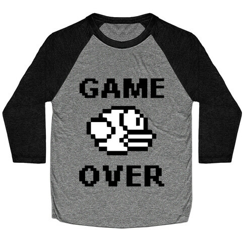 Game Over (Flappy Bird) Baseball Tee