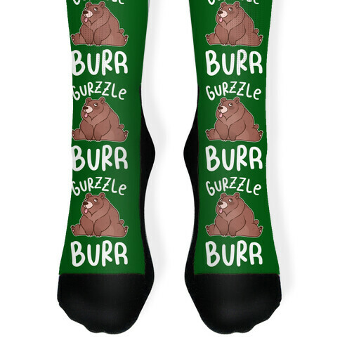 Gurzzle Burr derpy grizzly bear Sock
