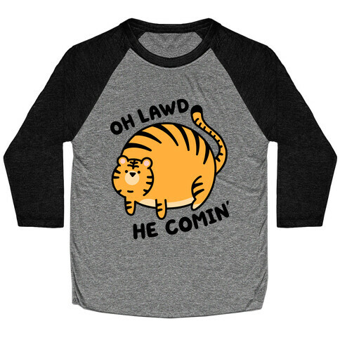 Oh Lawd He Comin' Tiger Baseball Tee