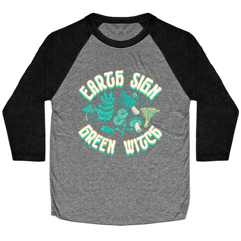 Earth Sign Green Witch Baseball Tee