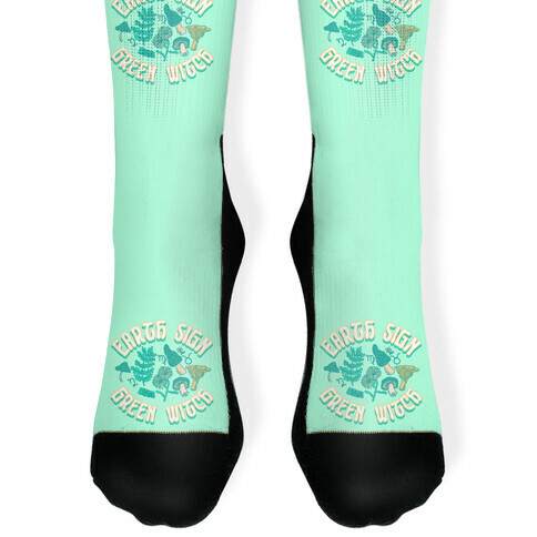 Earth Sign Green Witch Sock