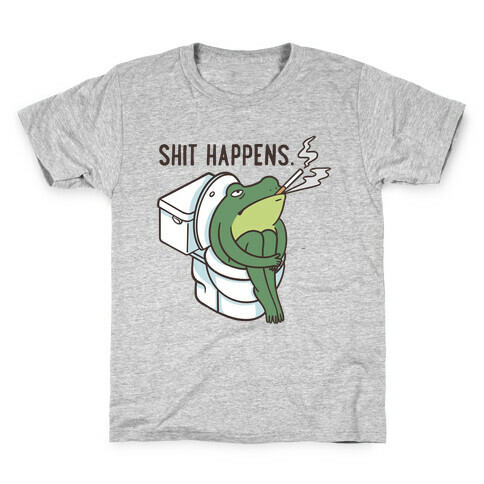 Shit Happens (Frog On A Toilet) Kids T-Shirt