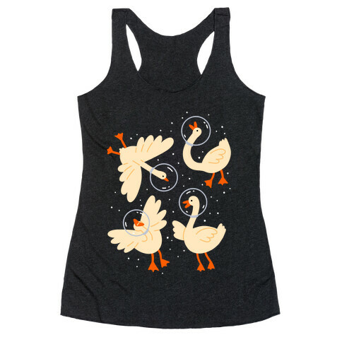 Geese In Space Racerback Tank Top