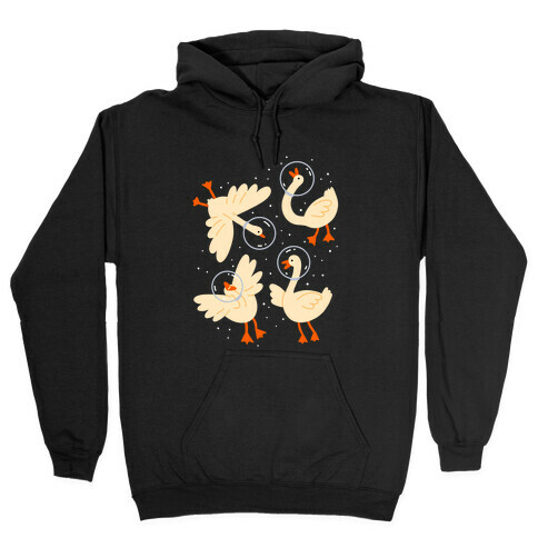 Geese In Space Hooded Sweatshirt