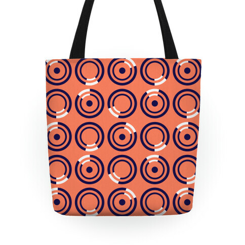 Navy and White Circle Pattern Tote Tote