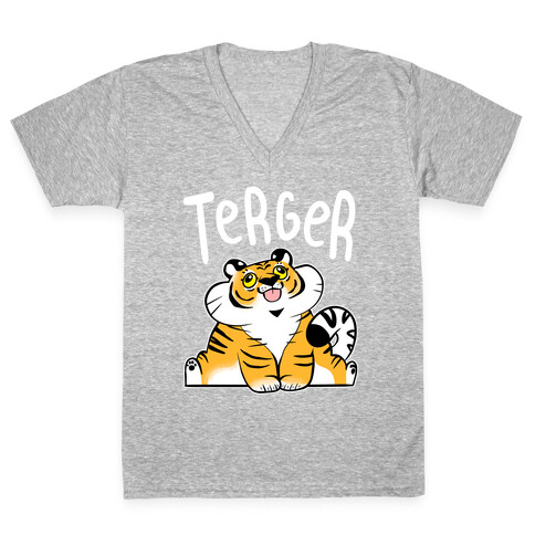 Terger Derpy Tiger V-Neck Tee Shirt