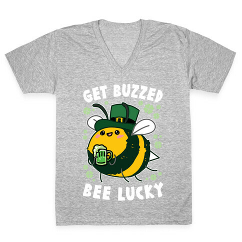 Get Buzzed, Bee Lucky V-Neck Tee Shirt